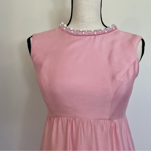 Vintage 60s Beaded Maxi Dress - Picture 5 of 7